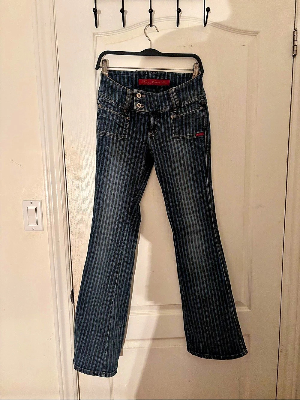 Foxy lowrise pinstripe jeans